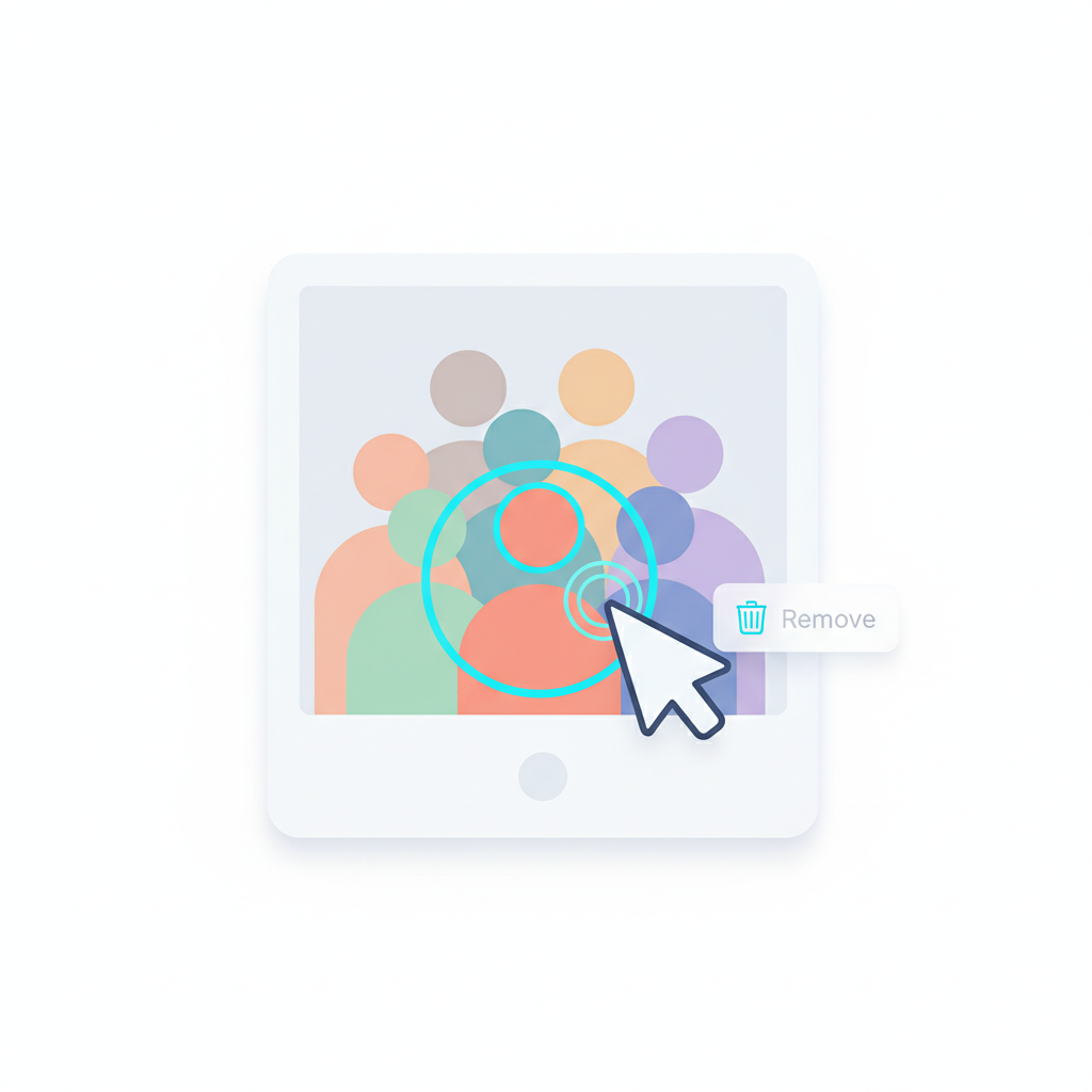 Step 3: Click any object to remove it - AI fills the background automatically